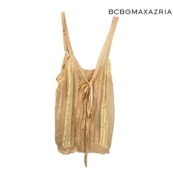 BCBGMAXAZRIA Women's Tie Neck Front Tank Top - Picture 1 of 6